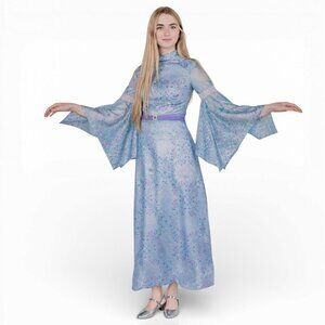 Vintage 1970s Alfred Shaheen Butterfly Print Maxi Dress * Medium